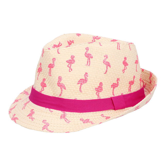 Chapeau flamant rose pailleté