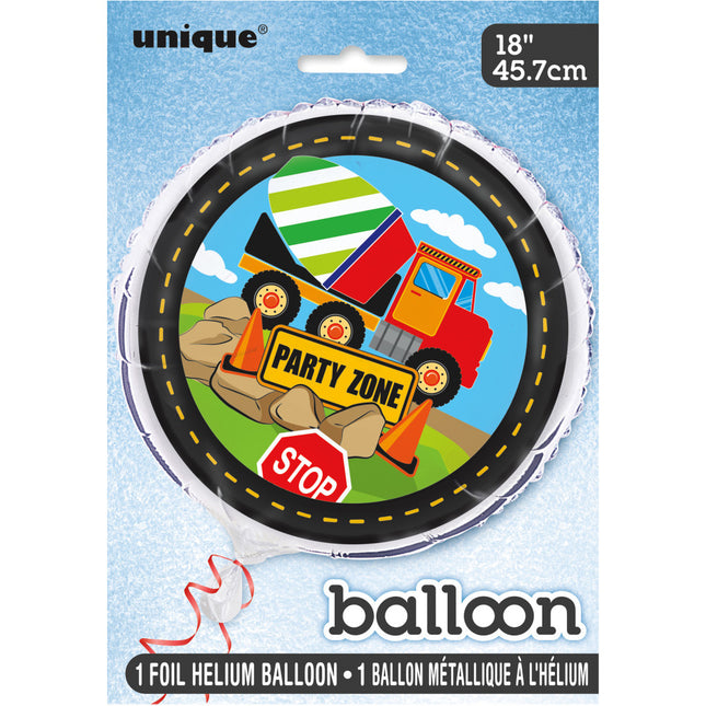 Ballon à hélium Construction 45cm vide