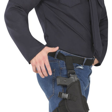 Holster de police noir avec pistolet