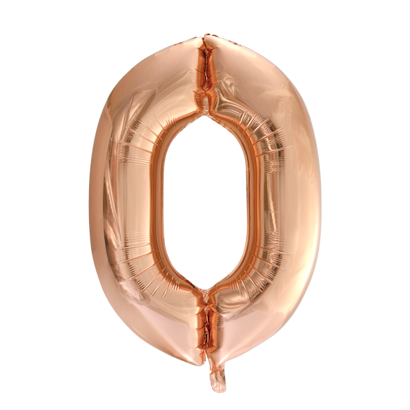 Ballon de baudruche Figure 0 Rose Gold XL 86cm vide