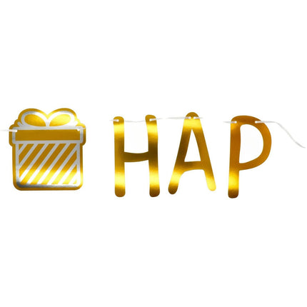 Guirlande de lettres Happy Birthday Or 2m