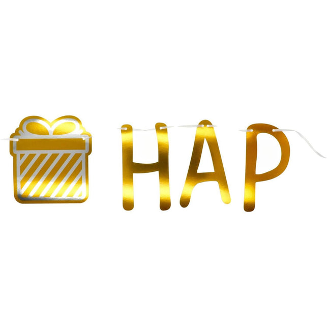 Guirlande de lettres Happy Birthday Or 2m