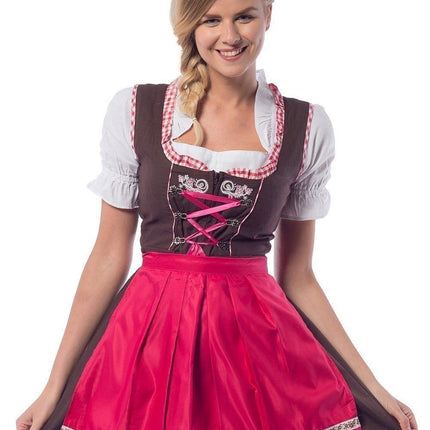 Robe Dirndl Oktoberfest Rose 3 pièces