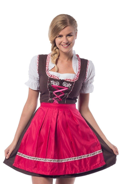 Robe Dirndl Oktoberfest Rose 3 pièces