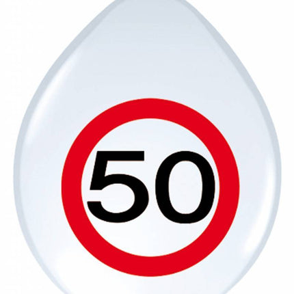 Ballons 50 Years Traffic Sign 30cm 8pcs