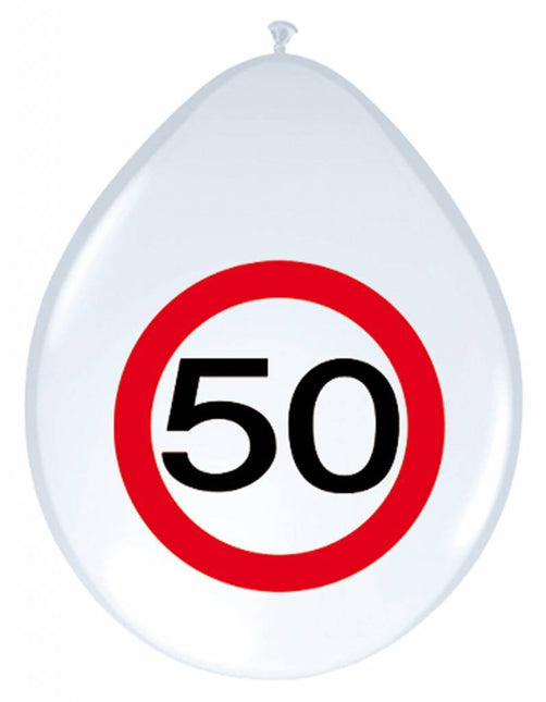 Ballons 50 Years Traffic Sign 30cm 8pcs