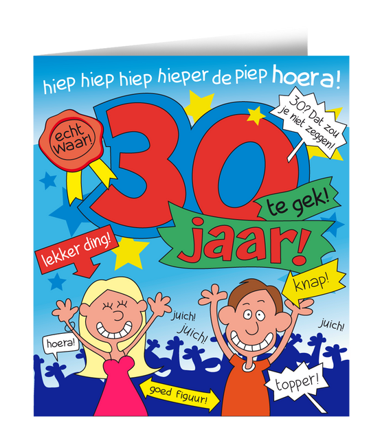 Carte d'anniversaire 30 Years Cartoon 16.5cm