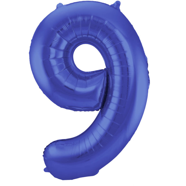 Ballon de baudruche Figure 9 Bleu mat XL 86cm vide