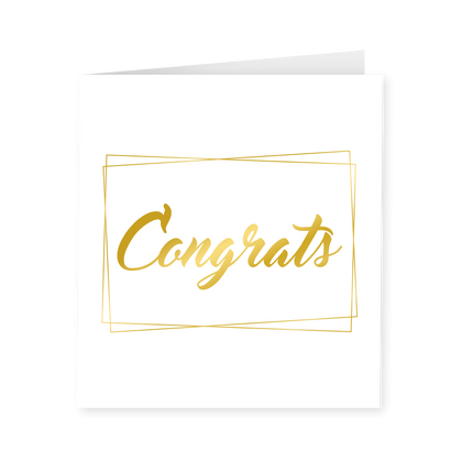 Carte Congrats Or Blanc 15cm