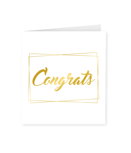 Carte Congrats Or Blanc 15cm