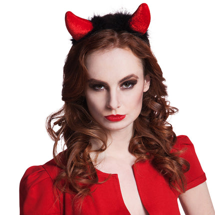 Bandeau d'Halloween Cornes de Diable Velours