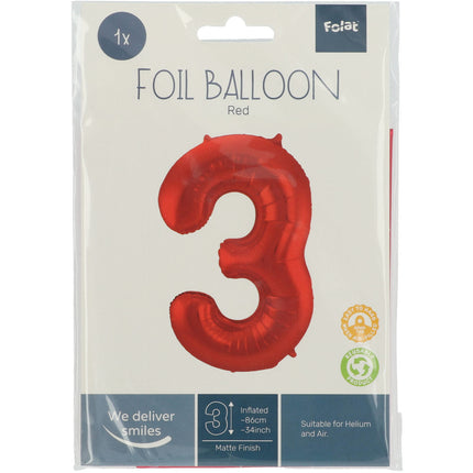 Ballon de baudruche Figure 3 Rouge mat XL 86cm vide