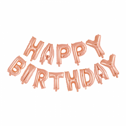 Set de ballons de lettres Happy Birthday Rose Gold