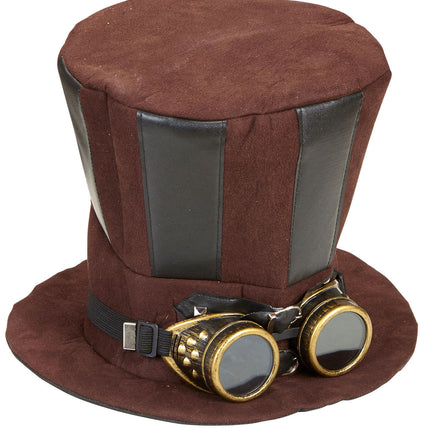 Chapeau Steampunk Haut avec lunettes