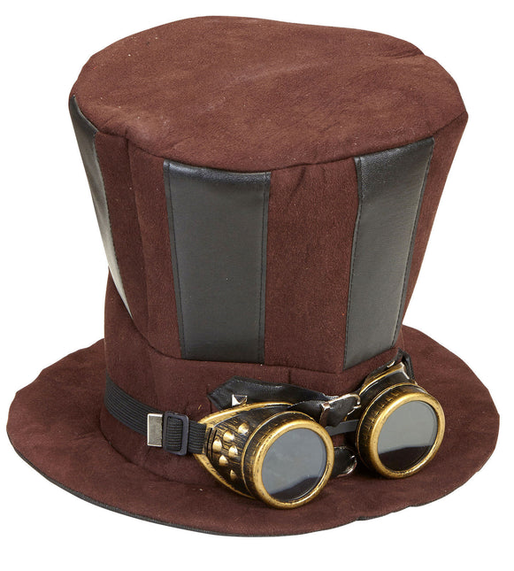 Chapeau Steampunk Haut avec lunettes