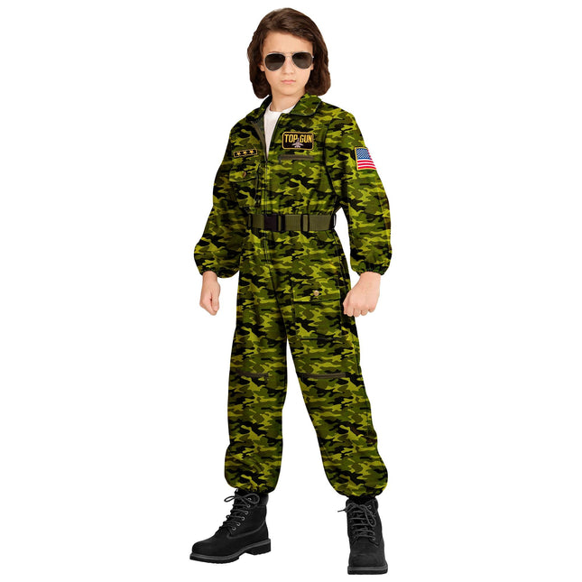 Costume de pilote Vert Enfant Jet Fighter