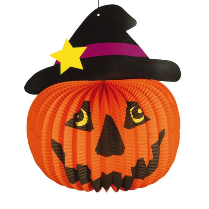 Lampion citrouille d'Halloween 28cm