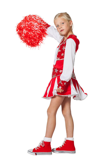 Combinaison de pom-pom girl rouge enfant