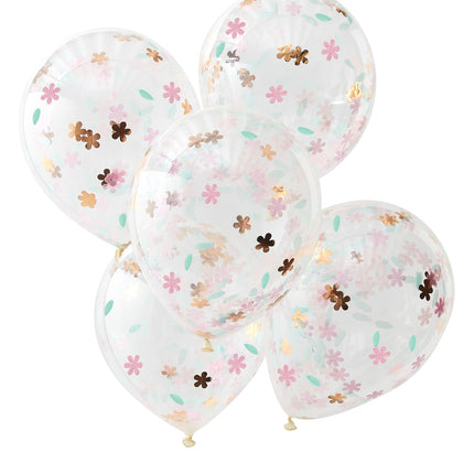 Ballons Confetti Fleurs 30cm 5pcs