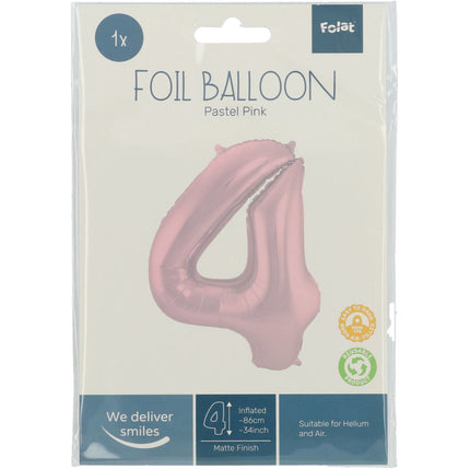 Ballon de baudruche Figure 4 rose pastel XL 86cm vide