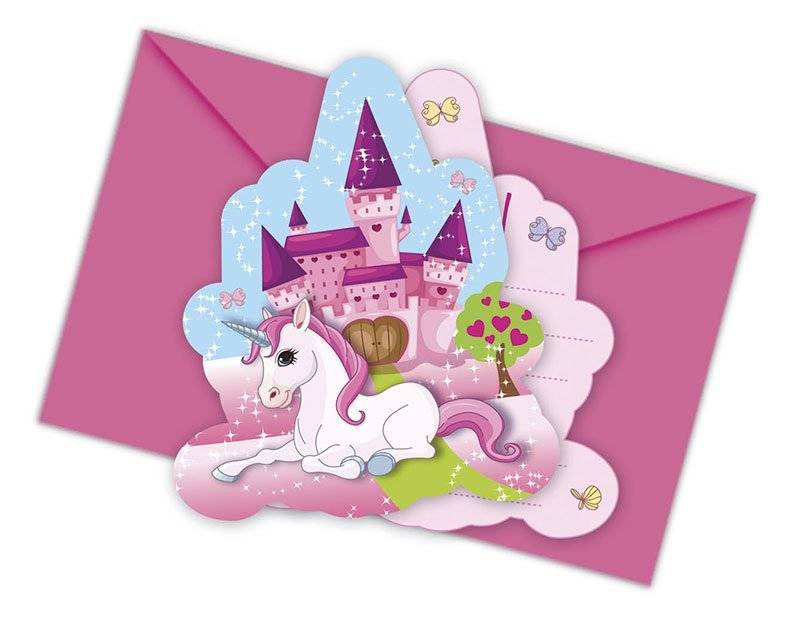 Invitations Licorne Décoration 6pcs