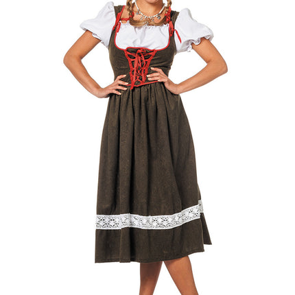 Robe Dirndl Oktoberfest Longue Vert