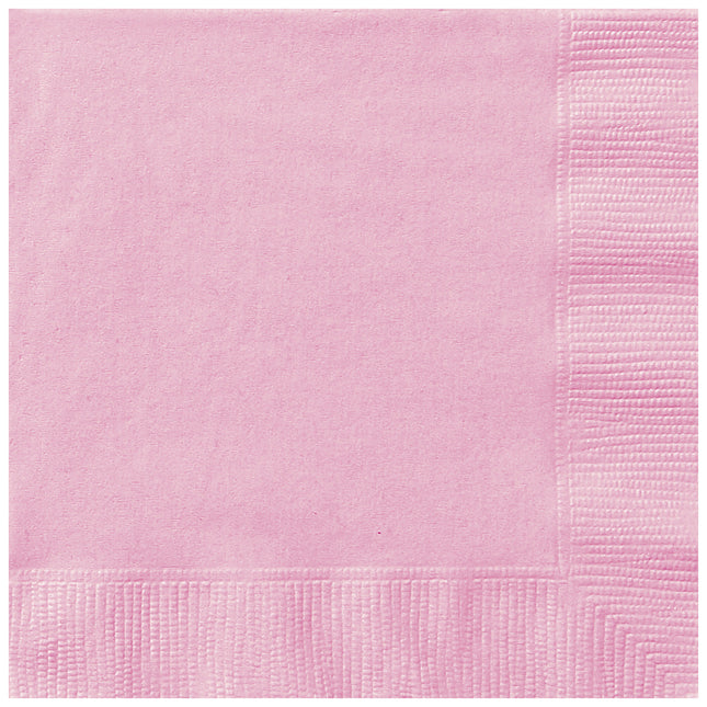 Serviettes de table unies Pretty Pink, 50ct