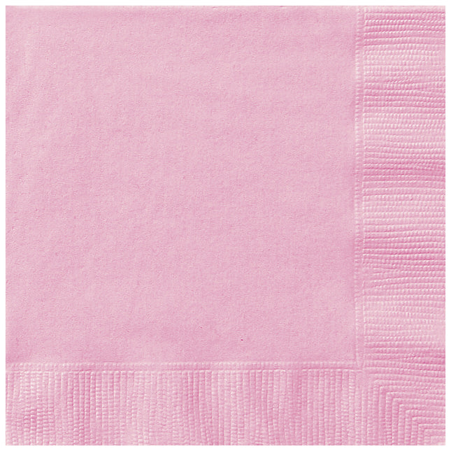 Serviettes de table rose pâle 2 couches 33cm 50pcs