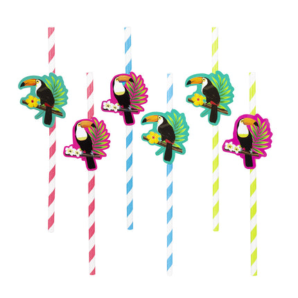 Pailles en papier Toucan 20cm 6pcs