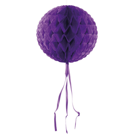 Boule en nid d'abeille violet 30cm