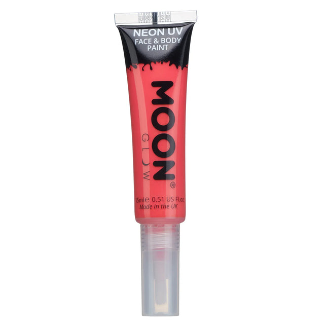 Moon Glow Neon UV Face Paint avec applicateur Rouge intense 15ml