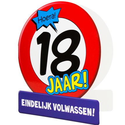 Carte d'anniversaire 18 ans Panneau de signalisation 16.5cm