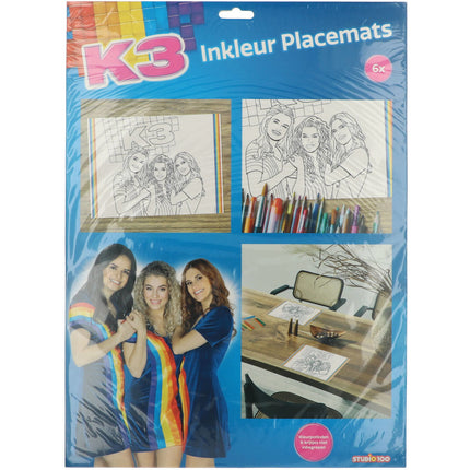 Sets de table Pages à colorier K3 6pcs