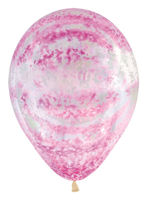 Ballons Graffiti Rose Crystal Clear 30cm 25pcs