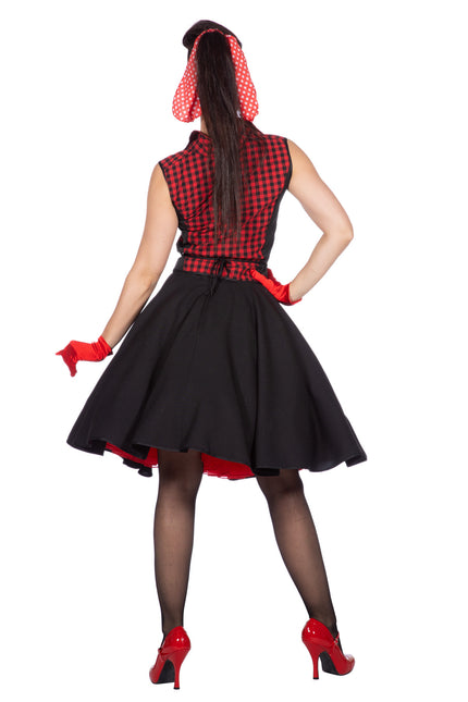 Rock N Roll 50S Robe Noir Rouge Dames