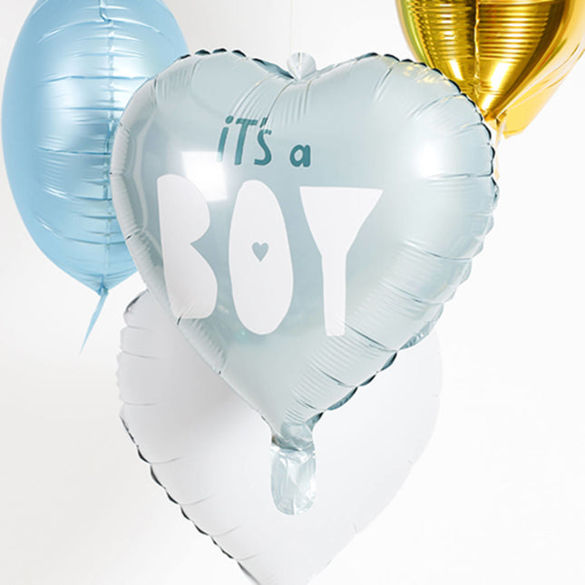 Ballon à l'hélium Heart It's A Boy Bleu Vide 45cm