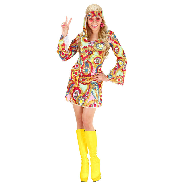 Hippie 60S Robe Coloured Ladies