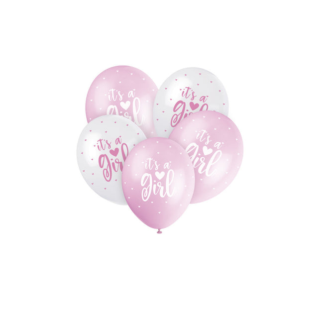 Ballons de naissance C'est une fille rose 30cm 5pcs