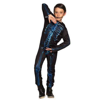 Costume d'Halloween Squelette Enfant Bleu