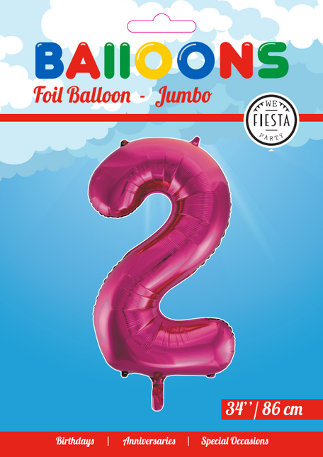 Ballon de baudruche Figure 2 Fuchsia XL 86cm vide