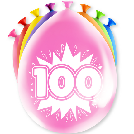 Ballons 100 ans Hurrah 30cm 8pcs