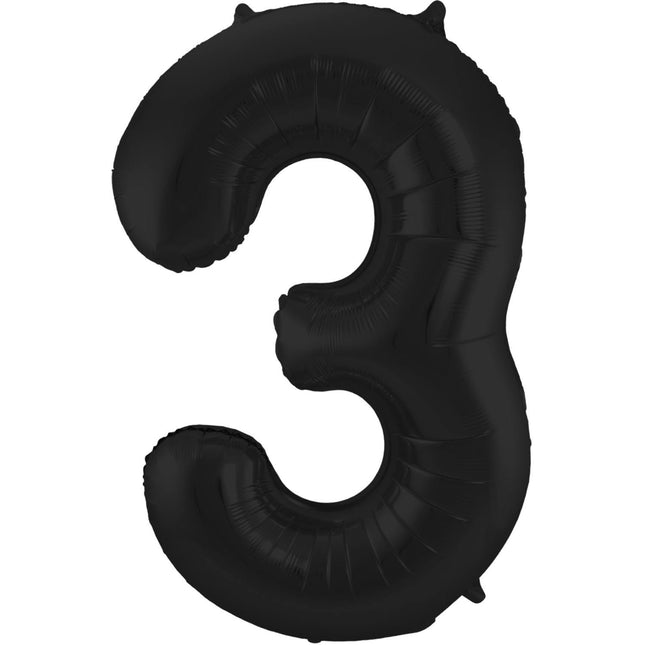 Ballon de baudruche Figure 3 Noir mat XL 86cm vide