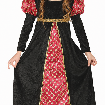 Robe médiévale enfant noir rouge