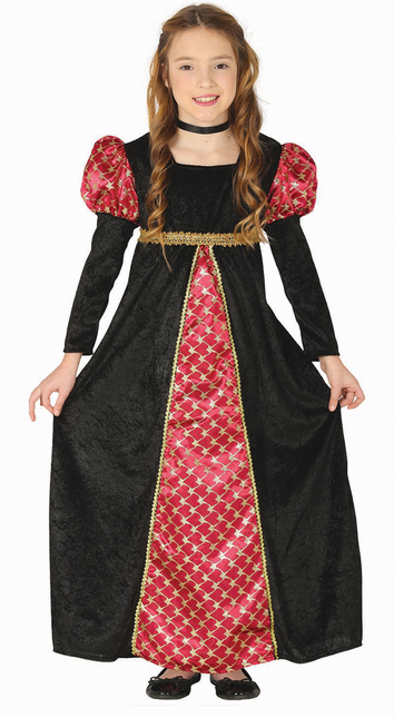 Robe médiévale enfant noir rouge