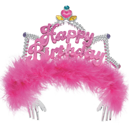 Couronne de princesses Joyeux anniversaire rose