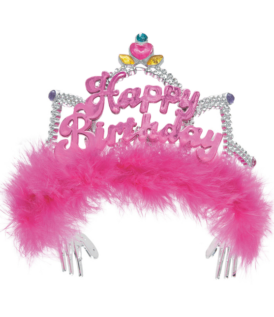 Couronne de princesses Joyeux anniversaire rose