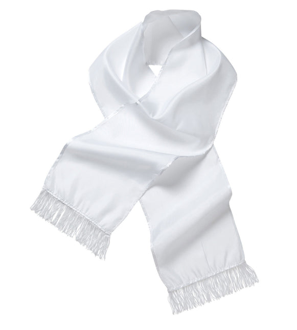 Foulard blanc en satin