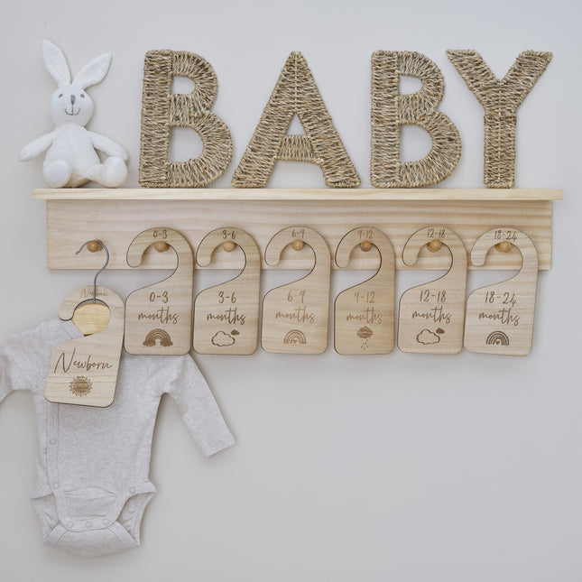 Pendentifs bébé en bois 7pcs