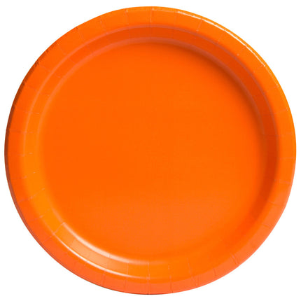 Assiettes orange rondes 23cm 16pcs