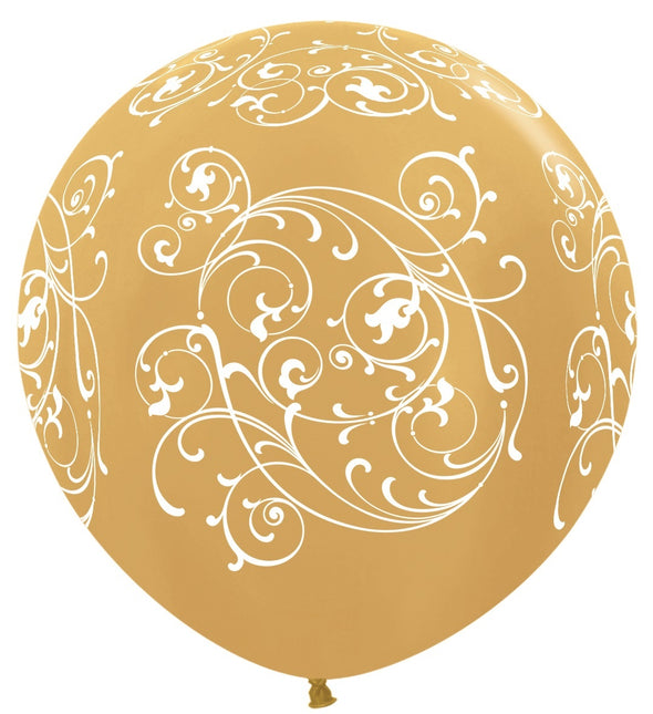 Ballons Filigree Metallic Gold 91cm 2pcs